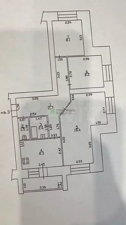 3-к. квартира, 59 м, 1/10 эт. - Фото 0