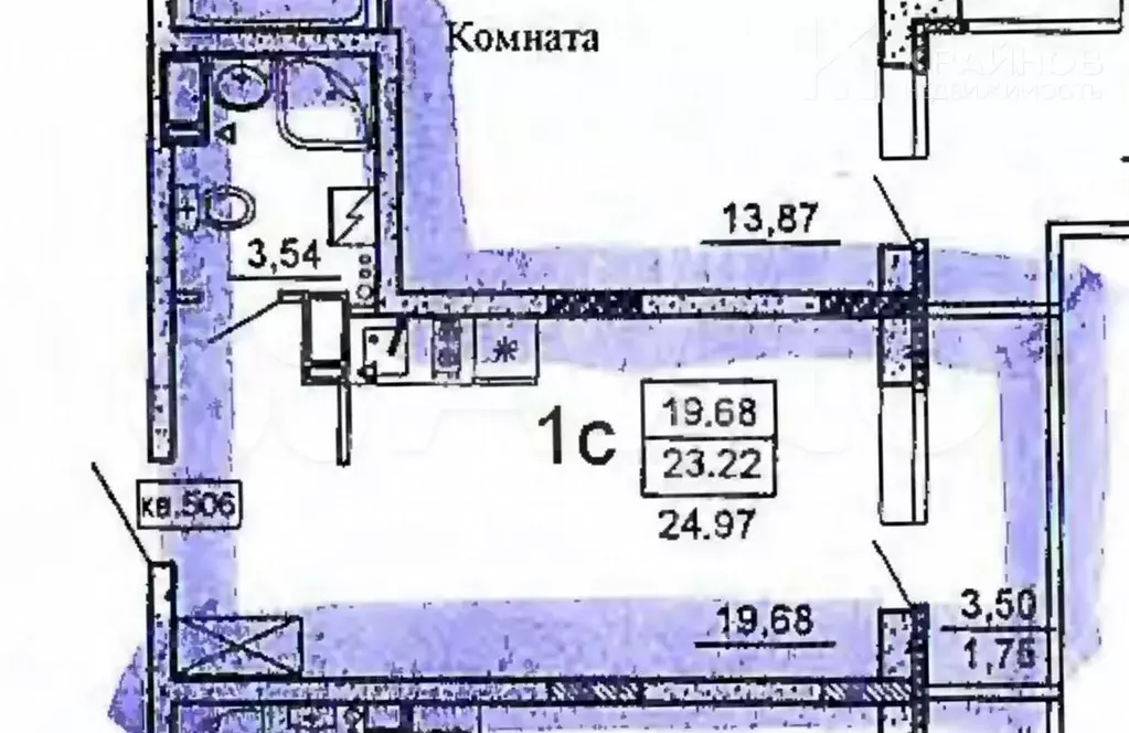 Квартира-студия, 24,9 м, 7/18 эт. - Фото 0
