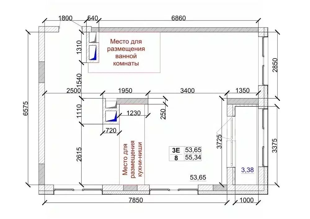 3-к кв. Кемеровская область, Кемерово ул. Дружбы, 9 (55.34 м) - Фото 0
