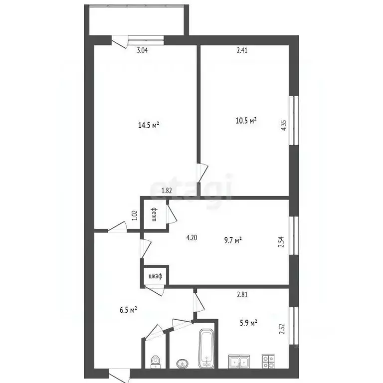 3-к кв. Ярославская область, Ярославль Суздальская ул., 27А (51.3 м) - Фото 1