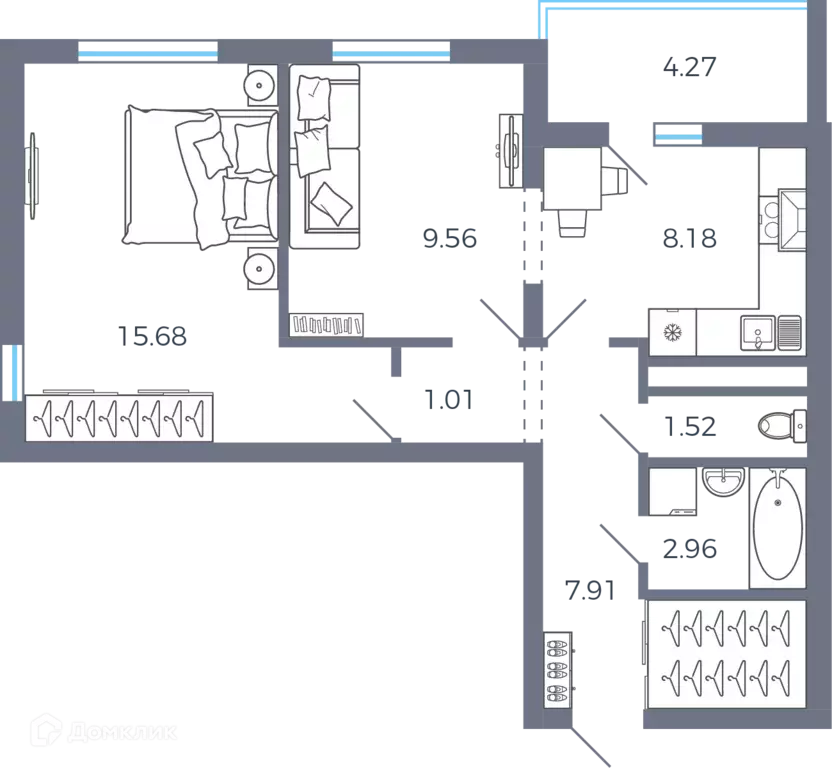 Продаётся 2-к квартира, 49.7 м - Фото 0