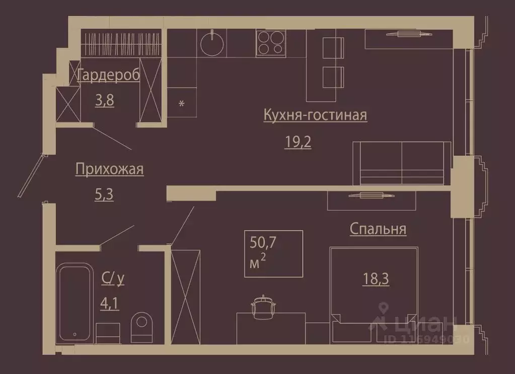 2-к кв. Новосибирская область, Новосибирск ул. Чаплыгина, 54 (50.4 м) - Фото 0