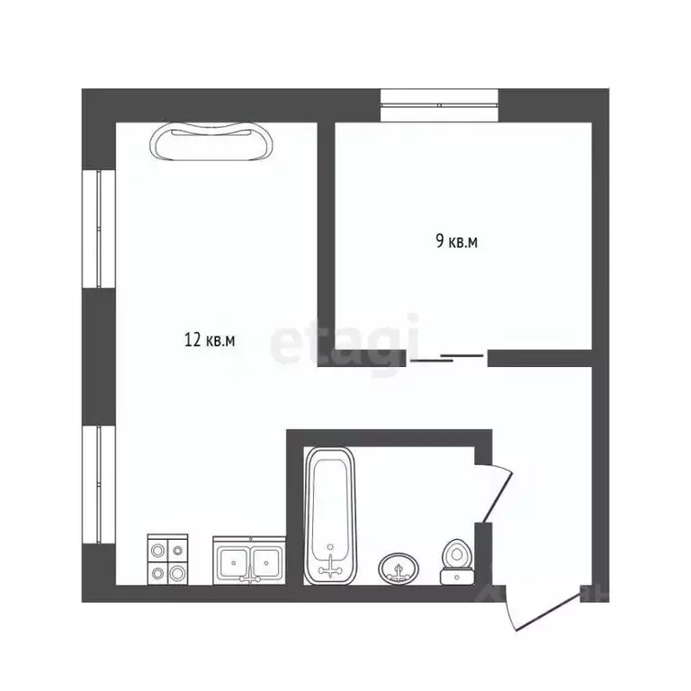 1-к кв. Тюменская область, Тюмень Ямская ул., 52 (29.8 м) - Фото 2