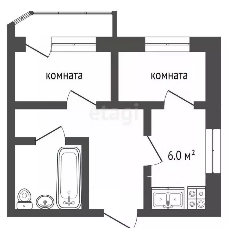 2-к кв. Ростовская область, Таганрог ул. Свободы, 36-3 (44.0 м) - Фото 1
