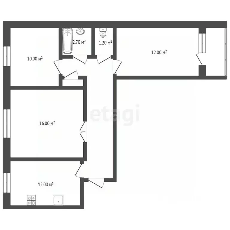 3-к кв. Ростовская область, Таганрог ул. Сызранова, 10 (61.0 м) - Фото 1