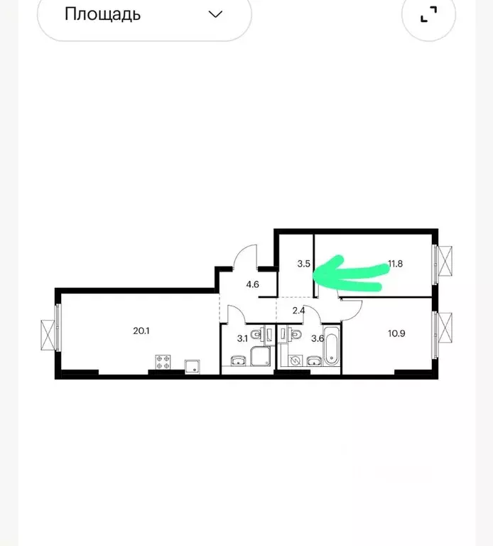 3-к кв. Московская область, Котельники Парковый мкр, 14 (60.0 м) - Фото 2