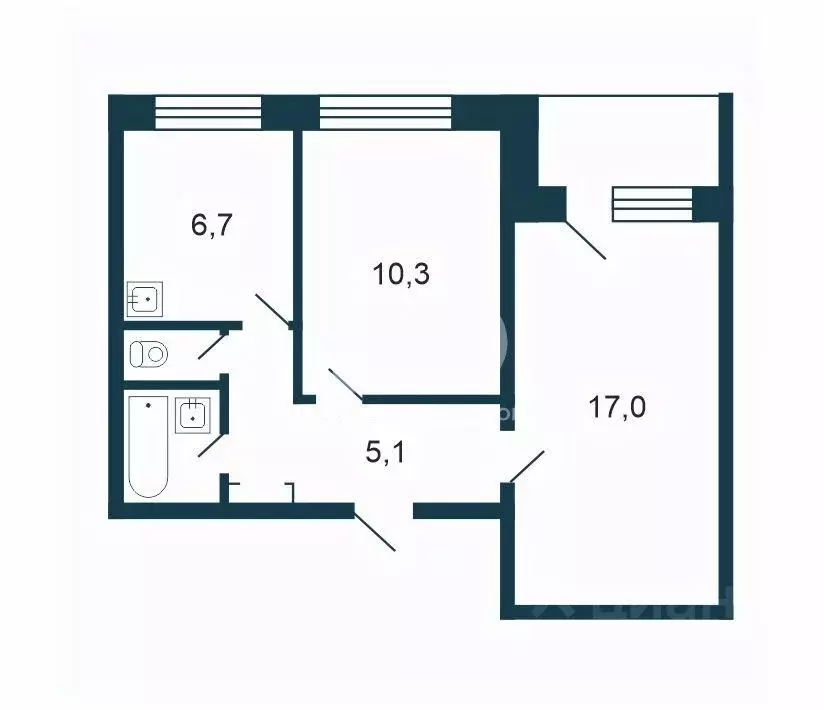 2-к кв. Новосибирская область, Новосибирск Ударная ул., 1/3 (43.7 м) - Фото 2