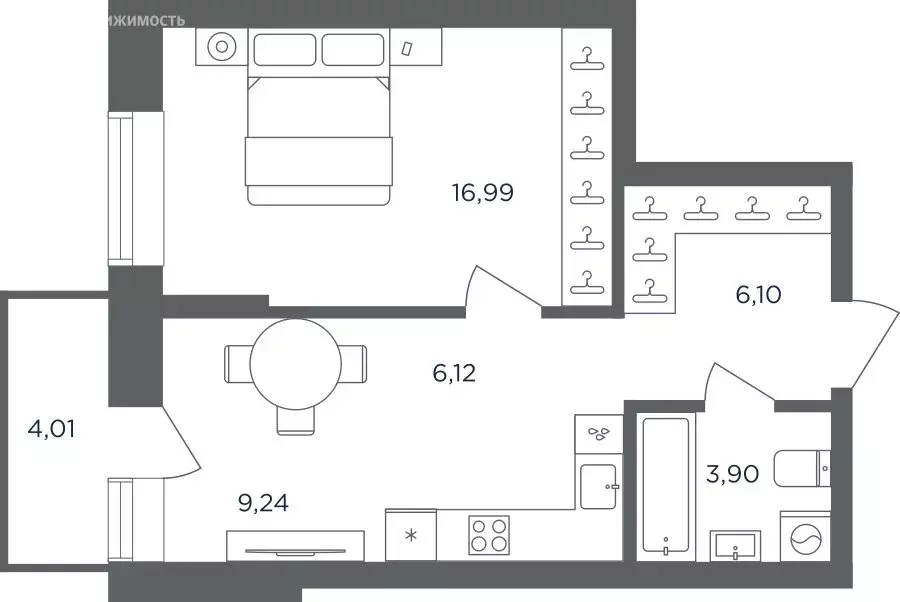 1-комнатная квартира: Пермь, Боровая улица, 20 (43.55 м) - Фото 1