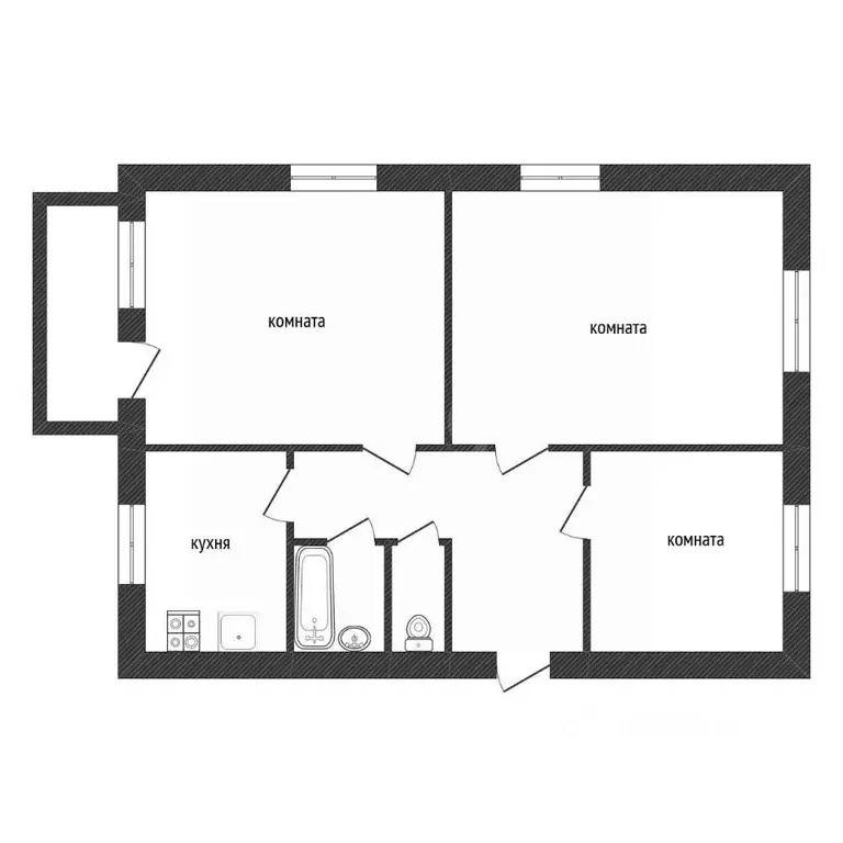 3-к кв. Ленинградская область, Киришский район, Пчевжинское с/пос, ... - Фото 1