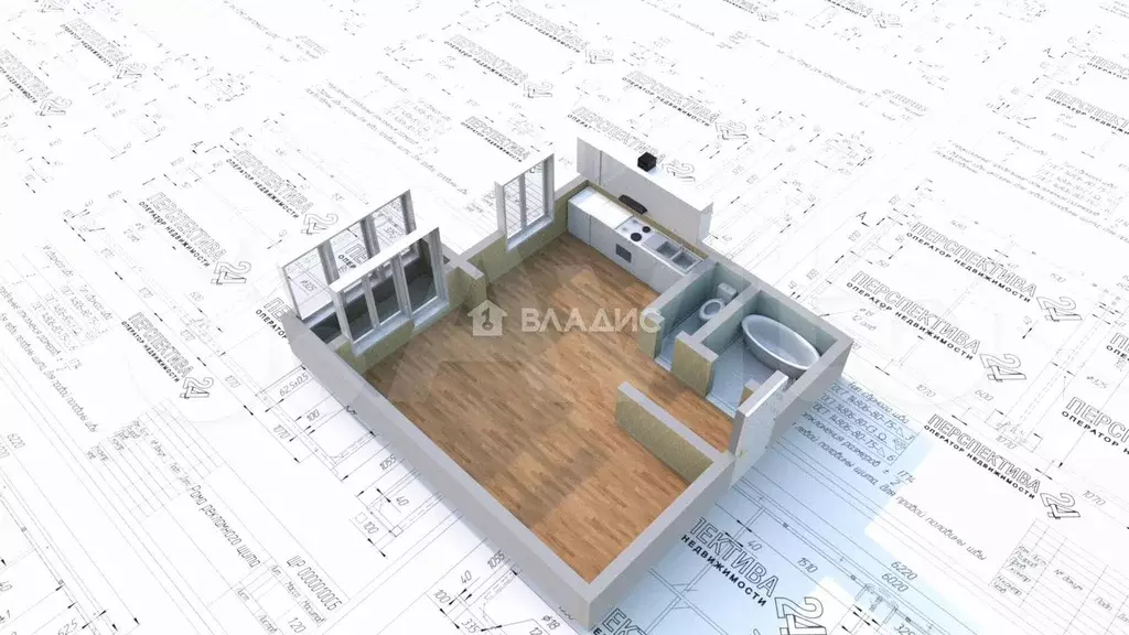 1-к. квартира, 34 м, 2/9 эт. - Фото 0