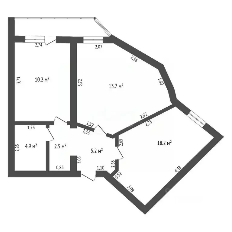 2-к кв. Амурская область, Благовещенск Игнатьевское ш., 17 (54.7 м) - Фото 1