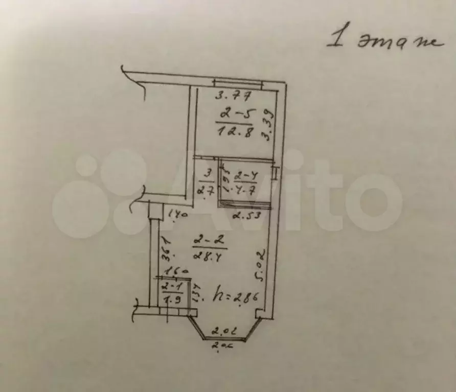 2-к. квартира, 51 м, 1/4 эт. - Фото 0