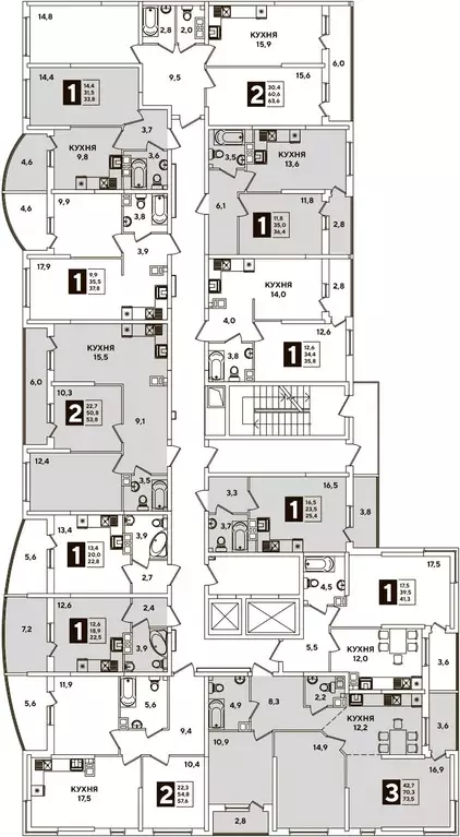 2-к кв. Краснодарский край, Краснодар ул. Ивана Беличенко, 95к1 (60.4 ... - Фото 1