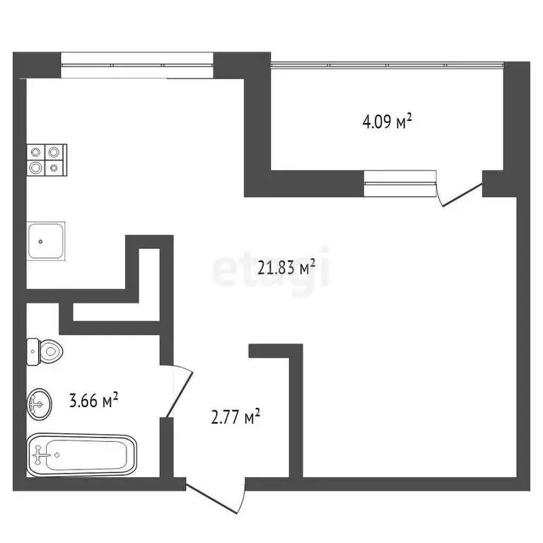 Квартира-студия: Патрушева, улица Петра Ершова, 14 (28 м) - Фото 0