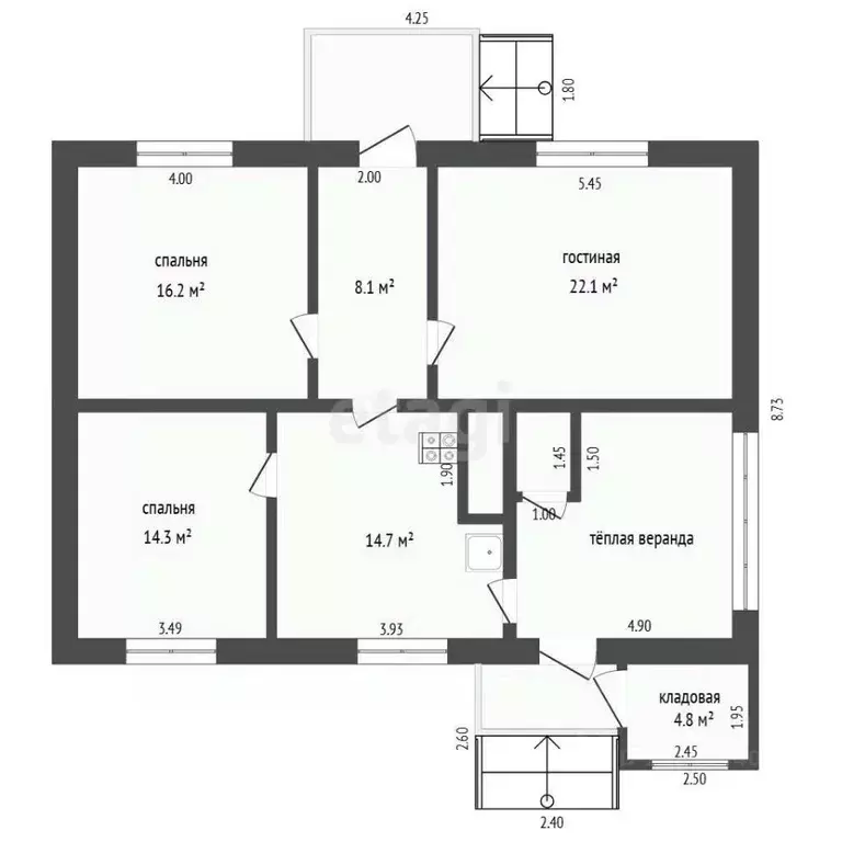 3-к кв. Свердловская область, Тавдинский муниципальный округ, пос. ... - Фото 1
