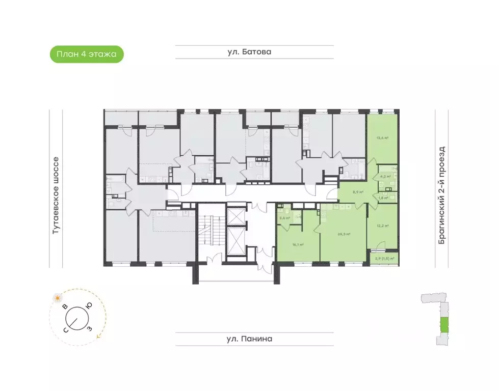 3-к кв. Ярославская область, Ярославль Тутаевское ш., 93Б (86.2 м) - Фото 2