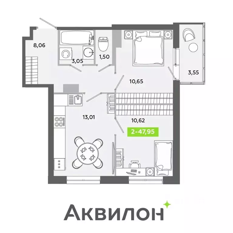 2-к кв. Ленинградская область, Всеволожский район, Заневское городское ... - Фото 0