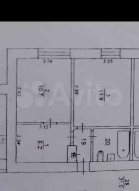 2-к. квартира, 34,8 м, 8/9 эт. - Фото 0