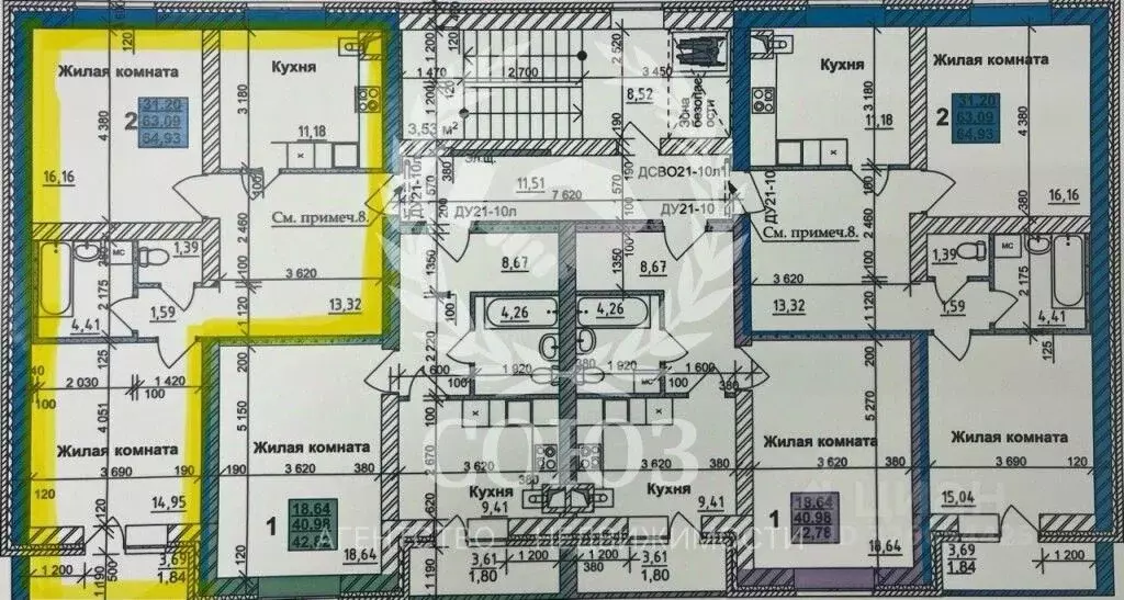 2-к кв. Калужская область, Калуга ул. Белинского, 13 (64.93 м) - Фото 0