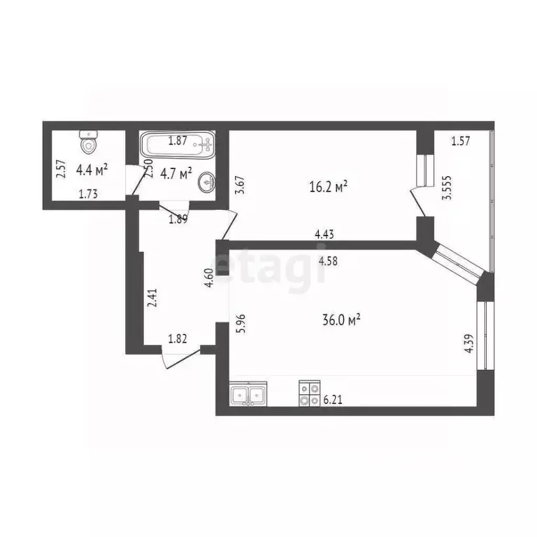 1-к кв. Тюменская область, Тюмень ул. Кузнецова, 15 (69.6 м) - Фото 1