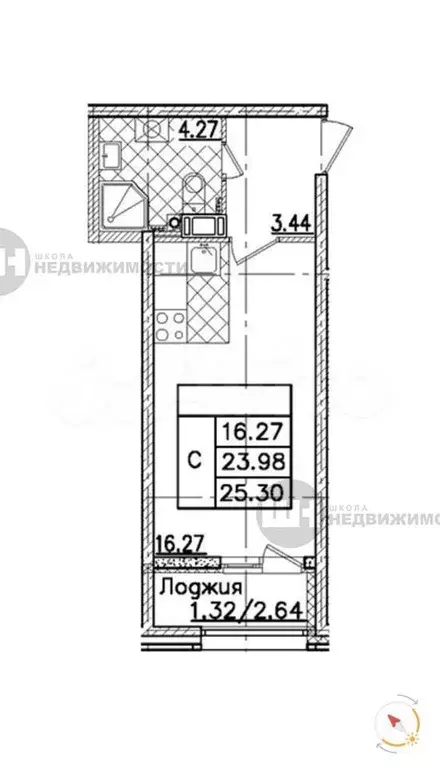 квартира-студия, 25,3 м, 10/22 эт. - Фото 0