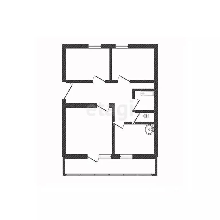 3-к кв. Белгородская область, Валуйки 1 Мая ул., 22 (61.8 м) - Фото 2
