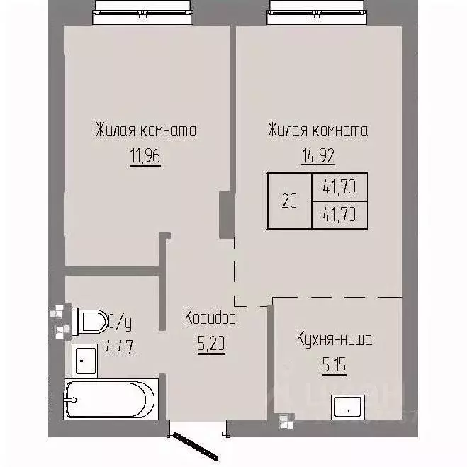 2-к кв. Новосибирская область, Новосибирский район, Краснообск рп ... - Фото 0