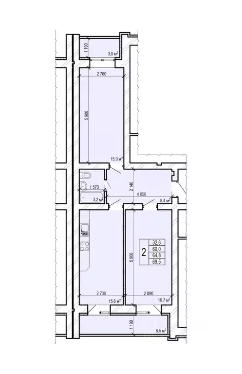 2-к кв. Саратовская область, Энгельс Новобазарная ул., 4 (69.5 м) - Фото 0