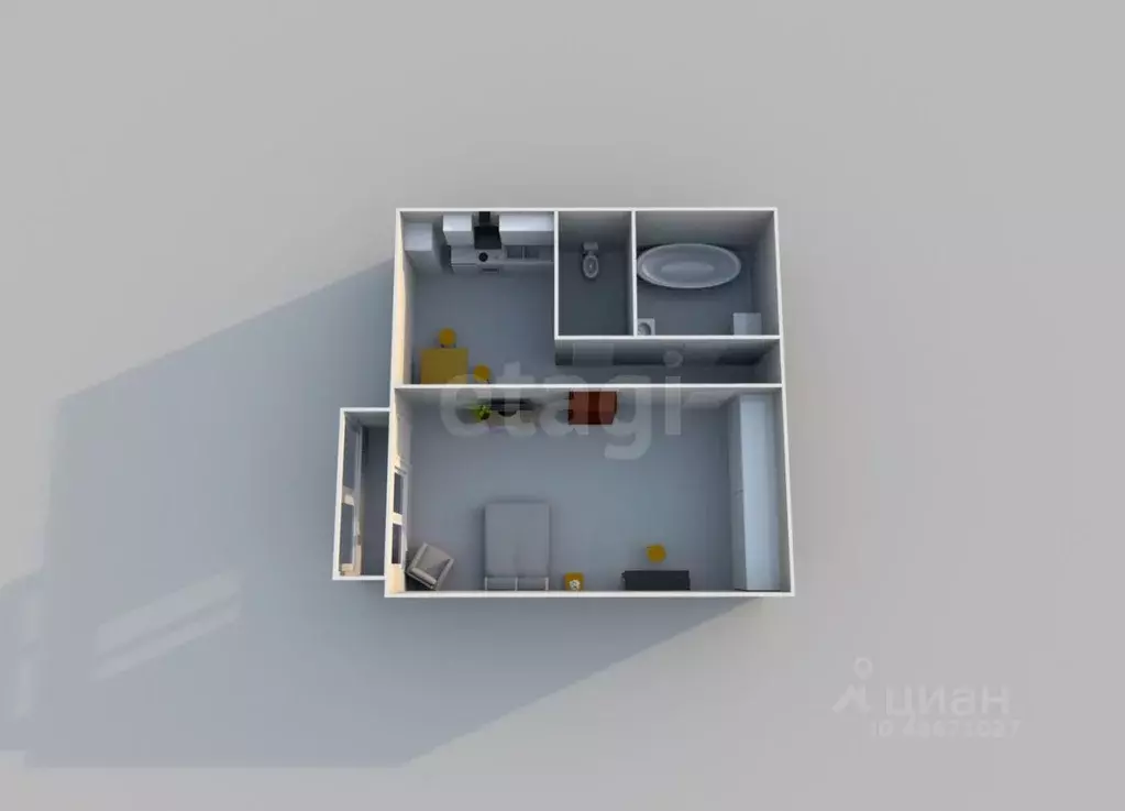 1-к кв. Сахалинская область, Южно-Сахалинск Больничная ул., 36А (33.3 ... - Фото 2