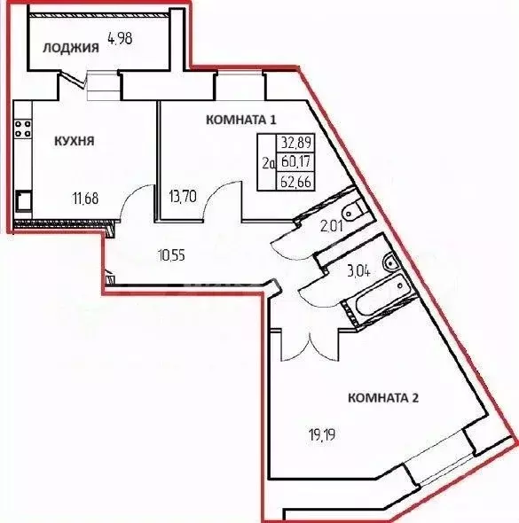 2-к кв. Башкортостан, Октябрьский ул. Шашина, 22 (62.7 м) - Фото 0