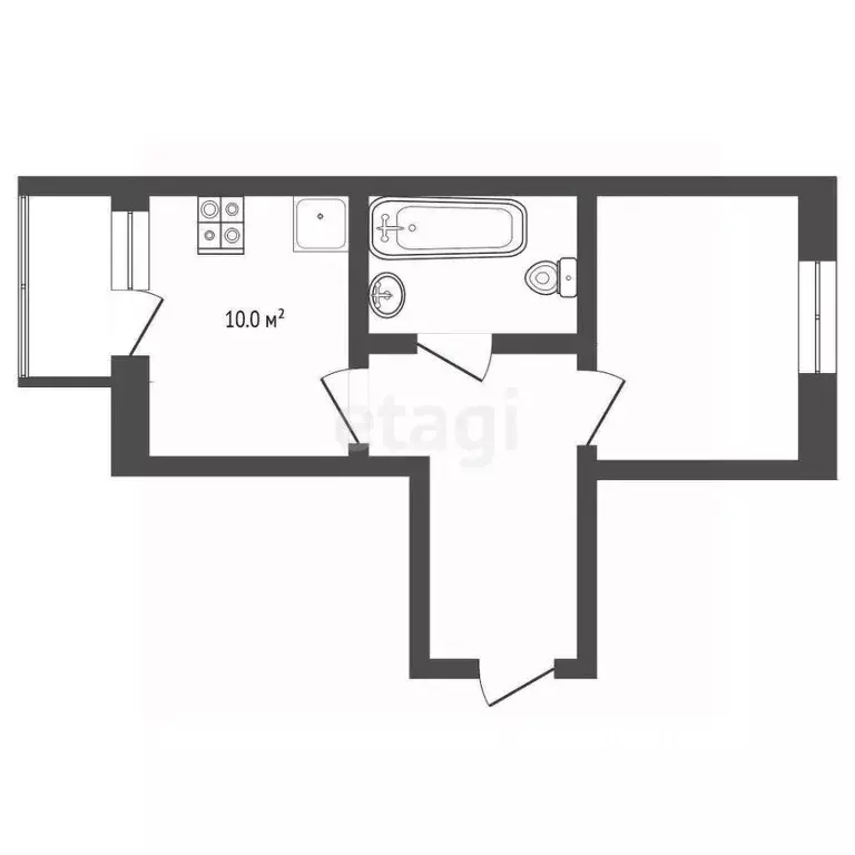 1-к кв. Ханты-Мансийский АО, Нягань Приозерная ул., 33 (37.8 м) - Фото 2