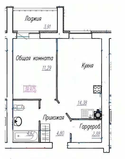 1-к кв. Ивановская область, Иваново Кооперативная ул. (39.98 м) - Фото 0