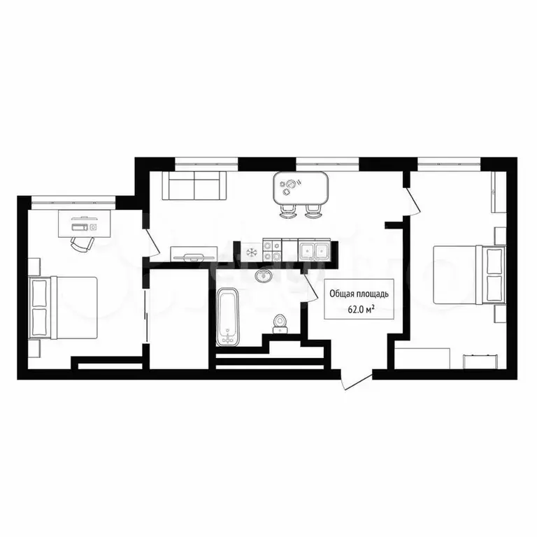 3-к. квартира, 62 м, 7/24 эт. - Фото 0