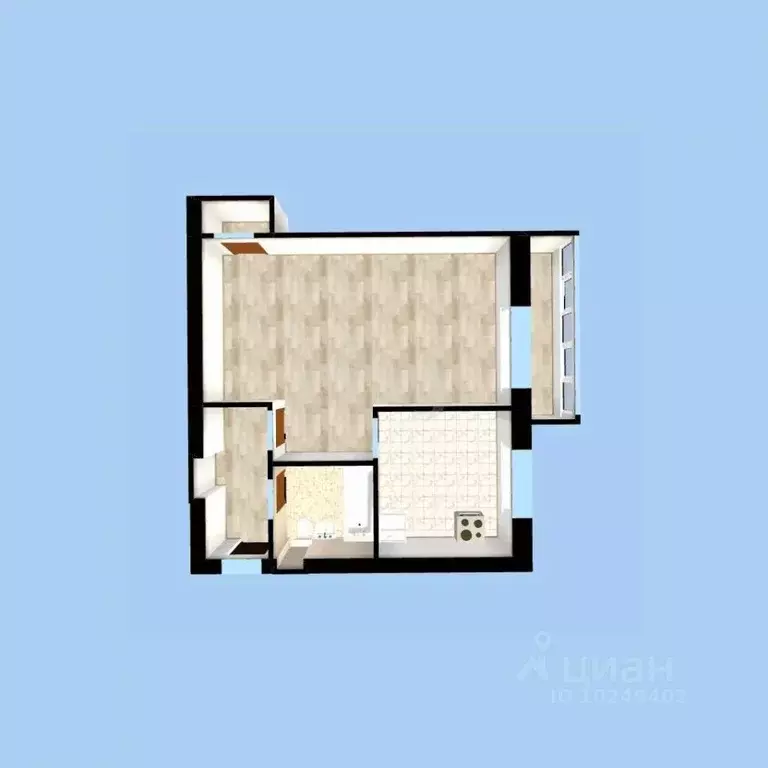 1-к кв. Башкортостан, Уфа ул. Димитрова, 242 (32.0 м) - Фото 1