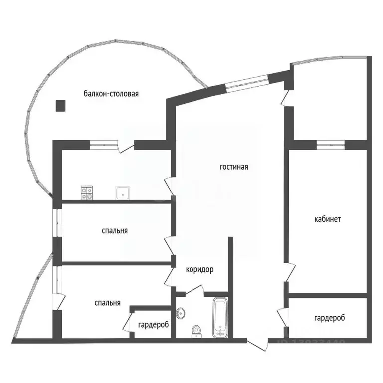 3-к кв. Тюменская область, Тюмень ул. Федюнинского, 64 (113.1 м) - Фото 2