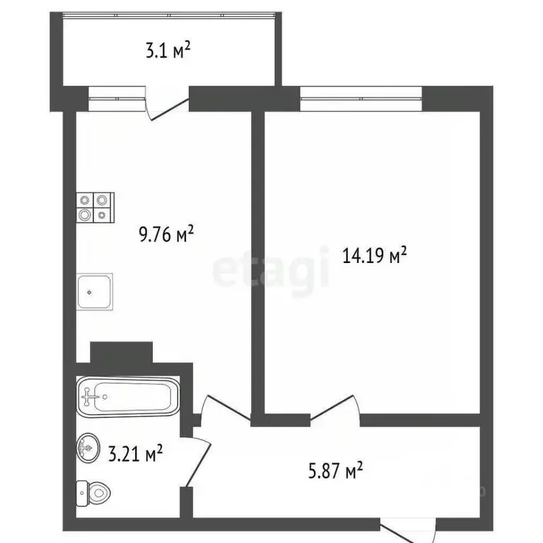 1-к кв. Ярославская область, Ярославль ул. Строителей, 18 (33.96 м) - Фото 1