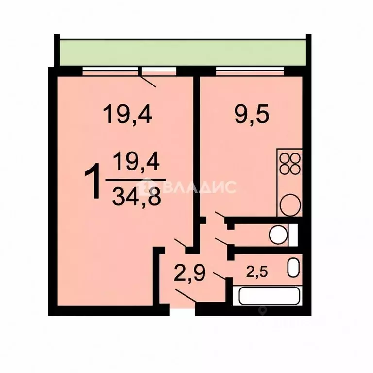 1-к кв. Москва Землянский пер., 3 (36.0 м) - Фото 2