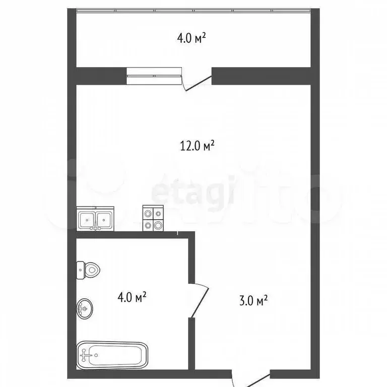 Квартира-студия, 19 м, 4/20 эт. - Фото 0