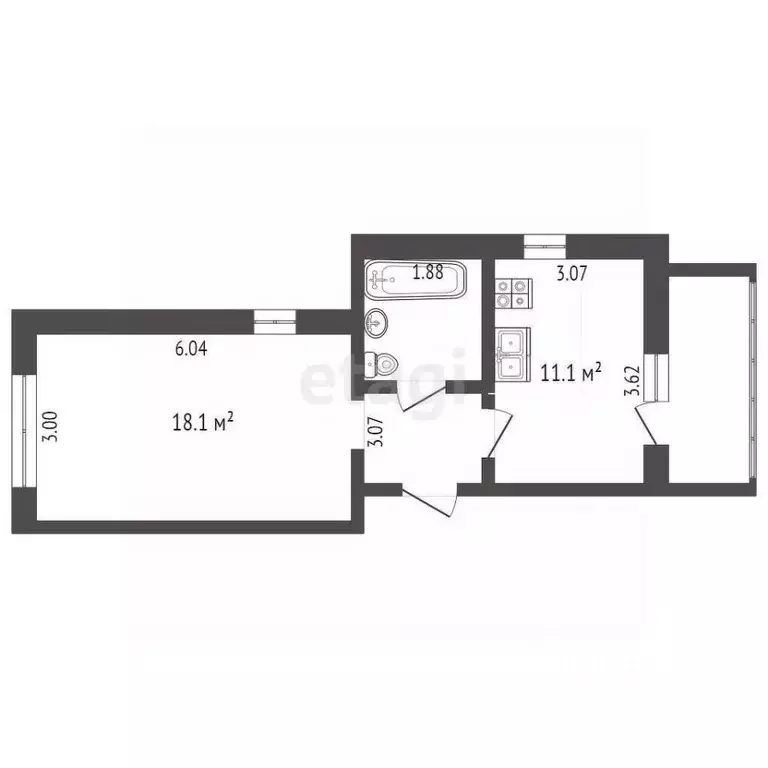 1-к кв. Коми, Сыктывкар ул. Карла Маркса, 177 (35.2 м) - Фото 0