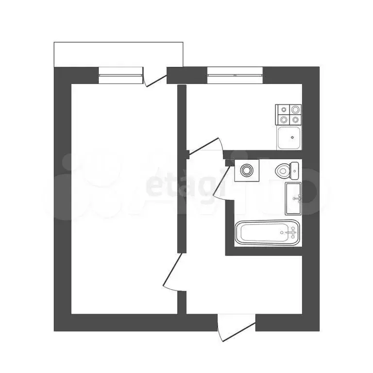 1-к. квартира, 39 м, 7/9 эт. - Фото 0