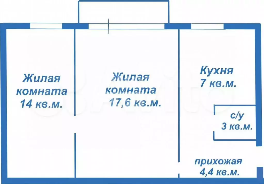 2-к. квартира, 45,8 м, 2/5 эт. - Фото 0