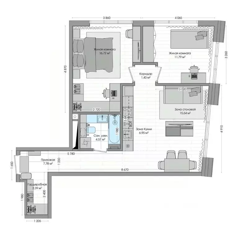 3-к кв. Приморский край, Владивосток ул. Нейбута (68.7 м) - Фото 1