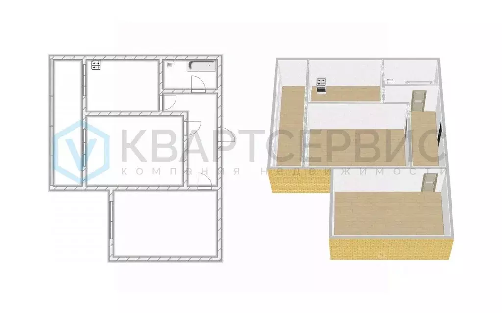 2-к кв. Омская область, Омск ул. Масленникова, 70 (52.7 м) - Фото 2
