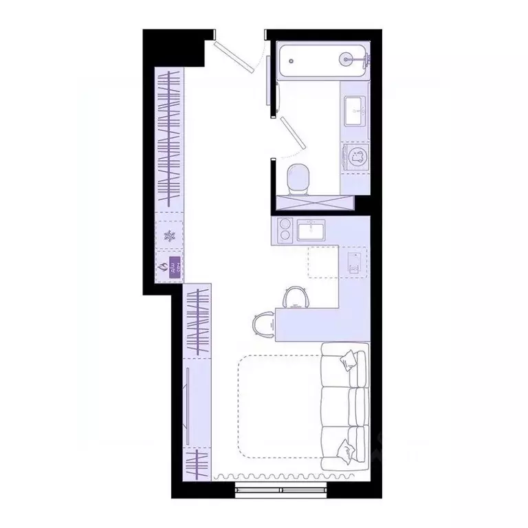 1-к кв. Приморский край, Владивосток Днепровская ул., 25к5 (27.8 м) - Фото 2