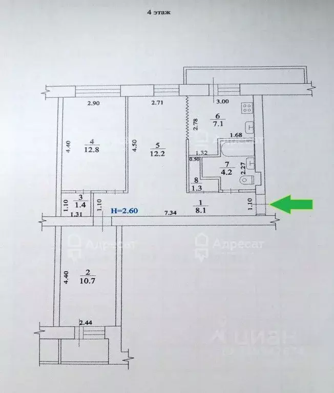3-к кв. Волгоградская область, Волгоград ул. Ткачева, 11 (57.7 м) - Фото 0