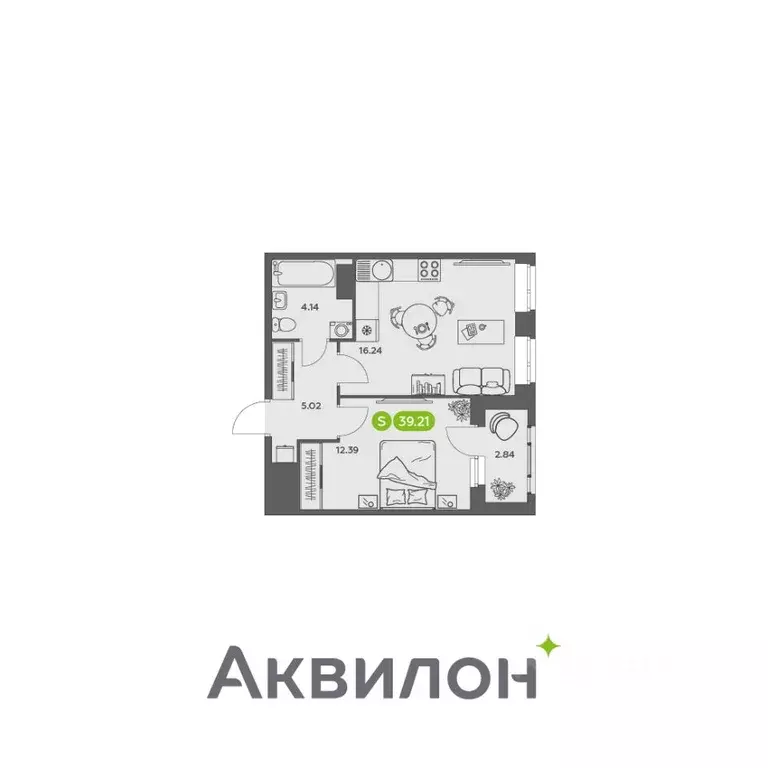 1-к кв. Архангельская область, Архангельск АКвартал жилой комплекс ... - Фото 1