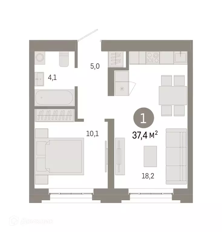 Продаётся 1-к квартира, 37.4 м - Фото 0