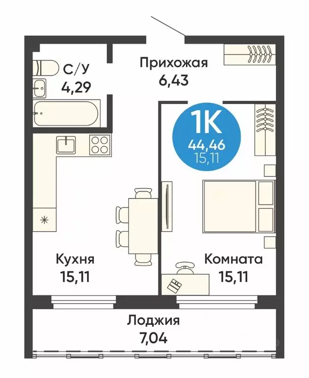 1-к кв. Новосибирская область, Обь МЖК кв-л, Квартал на Большой жилой ... - Фото 0