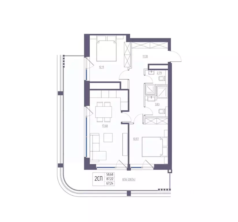 2-к кв. Крым, Ялта Атлантида жилой комплекс (87.22 м) - Фото 1