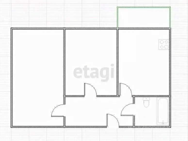 2-к кв. Костромская область, Судиславский район, Воронское с/пос, пос. ... - Фото 2